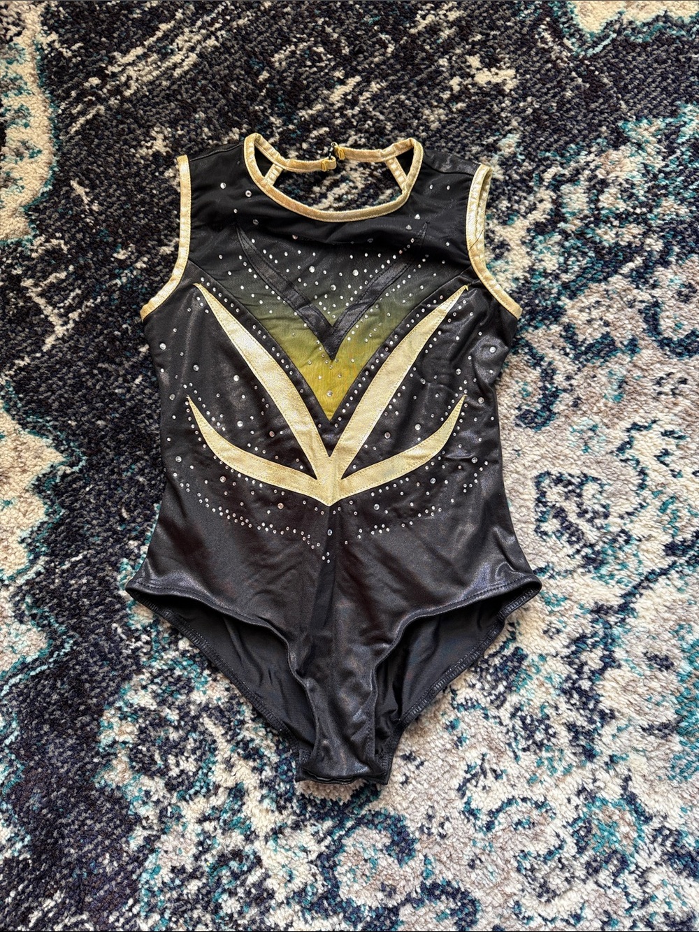 Kids Black and Gold Dance Leotard